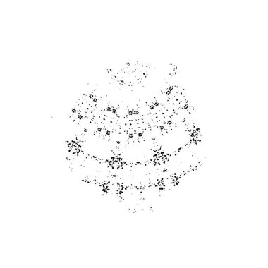 Beyaz arkaplanda soyut siyah mürekkep lekesi. 