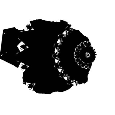 Beyaz arkaplanda soyut siyah mürekkep lekesi. 