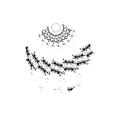 creative element of black brush stroke on white background 