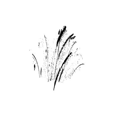 creative element of black brush stroke on white background 