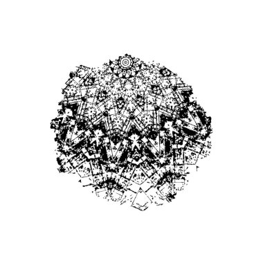 soyut vektör çizimi, beyaz arkaplanda siyah çizgiler