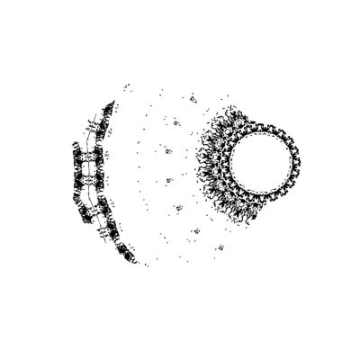 arkaplanda siyah mürekkep fırçası darbesi. 