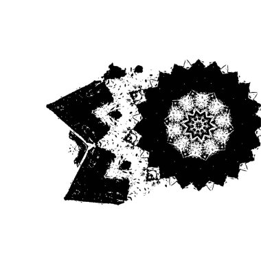 Siyah beyaz desenli, noktalı, lekeli, çizik ve çizikli sıkıntılı bir arkaplan. Soyut vektör illüstrasyonu.