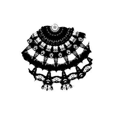 Beyaz arkaplanda izole edilmiş siyah dantel, vektör illüstrasyonu