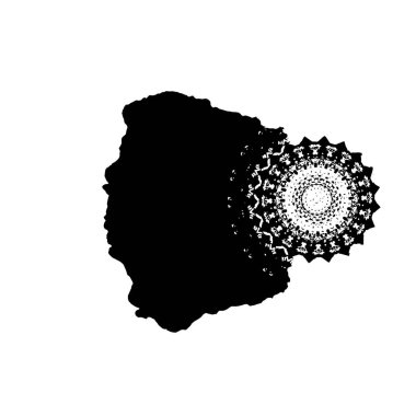 Siyah arka planda güzel bir ayçiçeğinin silüeti.