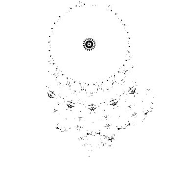 Beyaz arkaplan tasarımında fraktal radyal desen