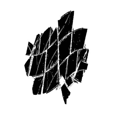 Beyaz arkaplanda siyah mürekkep fırçası darbesi