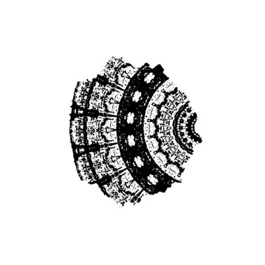 Beyaz arkaplanda soyut grunge mürekkep şekli