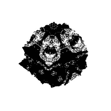 grunge, kafatasının içinde siyah kafatası olan lastik bir damga.