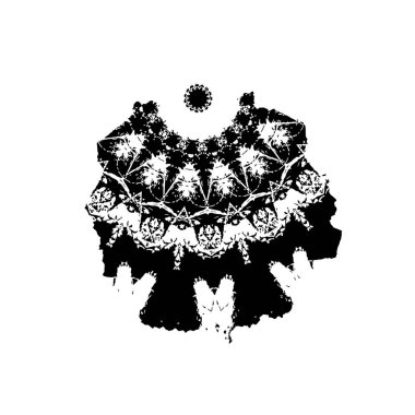 Çiçeklerle çizilmiş vektör eli.