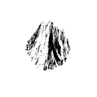 Beyaz arkaplandaki dağın siyah silueti