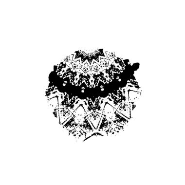 El çizimi vektör çizimi. Dekoratif elementlerle siyah ve beyaz soyut desen.