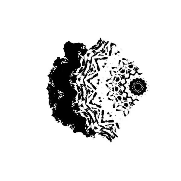 Векторный Черно Белый Гранж Фон Одноцветный Чернильный Мазок — стоковый вектор