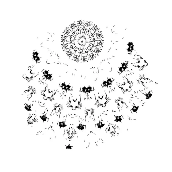 Ručně Kreslené Květiny Ptáky Vektorová Ilustrace — Stockový vektor