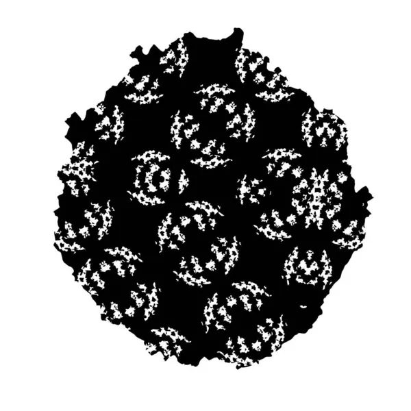Vektör Çizimi Çiçek Süsü Siyah Beyaz Mürekkep — Stok Vektör