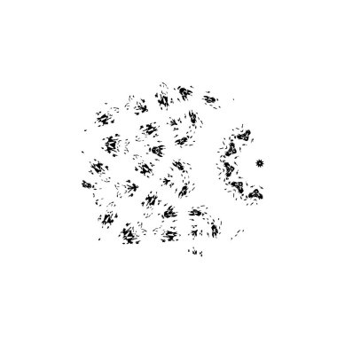 Beyaz bir fırçanın siyah el çiziminin vektör çizimi