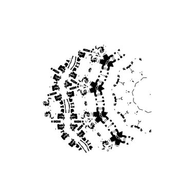 creative element of black brush stroke on white background 