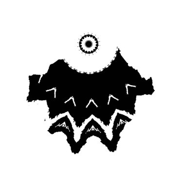 creative element of black brush stroke on white background 