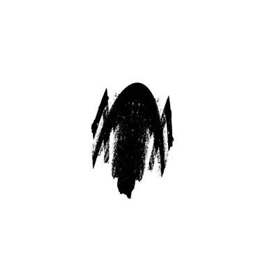 creative element of black brush stroke on white background 