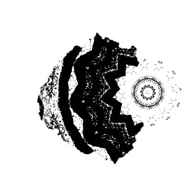 creative element of black brush stroke on white background 