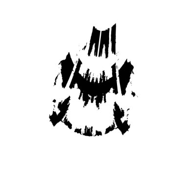 creative element of black brush stroke on white background 