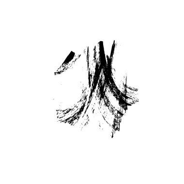 creative element of black brush stroke on white background 