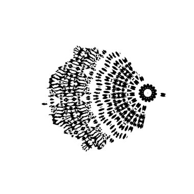 creative element of black brush stroke on white background 