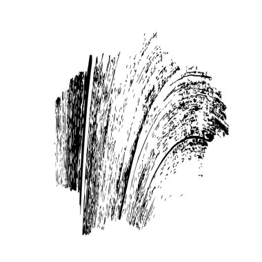 creative element of black brush stroke on white background 