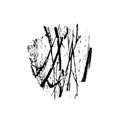 creative element of black brush stroke on white background 