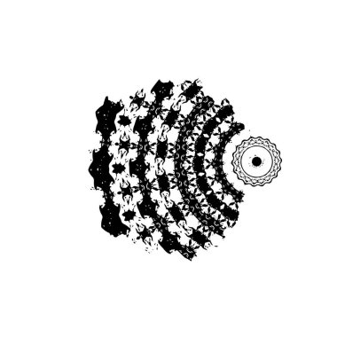 creative element of black brush stroke on white background 