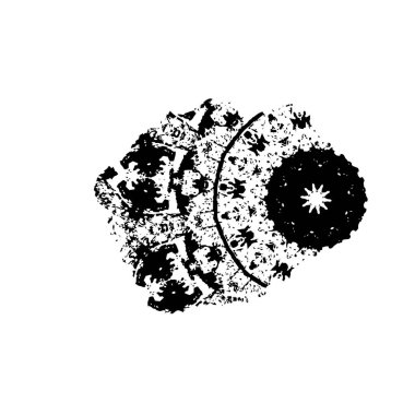 creative element of black brush stroke on white background 