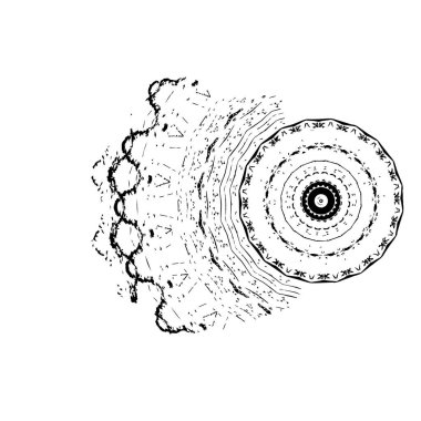 creative element of black brush stroke on white background 