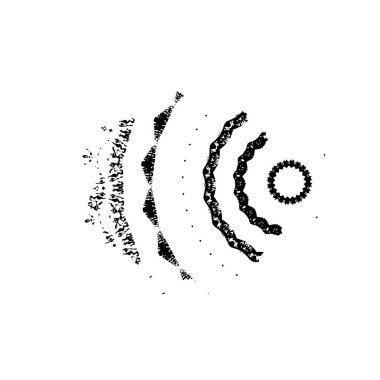 creative element of black brush stroke on white background 