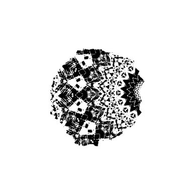 creative element of black brush stroke on white background 