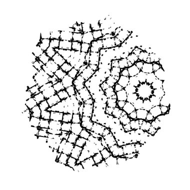 creative element of black brush stroke on white background 