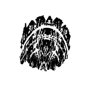 creative element of black brush stroke on white background 