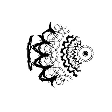 creative element of black brush stroke on white background 