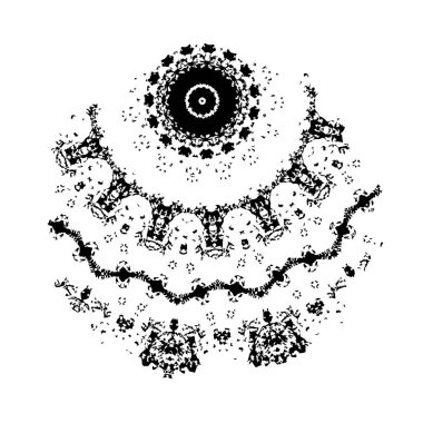 Soyut siyah-beyaz vektör arkaplanı. Çatlak, leke ve noktalarda kirli desenli tek renkli klasik yüzey. Karanlık korku tarzında eski bir duvar.