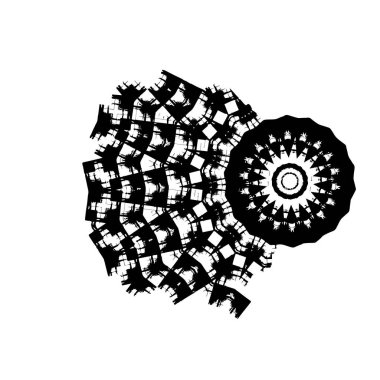 Soyut siyah-beyaz vektör arkaplanı. Çatlak, leke ve noktalarda kirli desenli tek renkli klasik yüzey. Karanlık korku tarzında eski bir duvar.