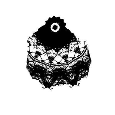 Soyut siyah-beyaz vektör arkaplanı. Çatlak, leke ve noktalarda kirli desenli tek renkli klasik yüzey. Karanlık korku tarzında eski bir duvar.