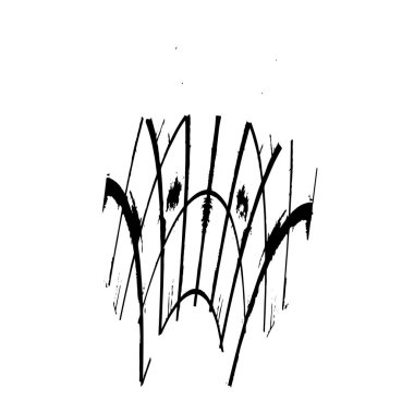 Soyut siyah-beyaz vektör arkaplanı. Çatlak, leke ve noktalarda kirli desenli tek renkli klasik yüzey. Karanlık korku tarzında eski bir duvar.