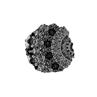 Soyut siyah-beyaz vektör arkaplanı. Çatlak, leke ve noktalarda kirli desenli tek renkli klasik yüzey. Karanlık korku tarzında eski bir duvar.