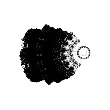 Soyut siyah-beyaz vektör arkaplanı. Çatlak, leke ve noktalarda kirli desenli tek renkli klasik yüzey. Karanlık korku tarzında eski bir duvar.