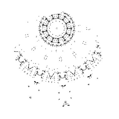 Soyut siyah-beyaz vektör arkaplanı. Çatlak, leke ve noktalarda kirli desenli tek renkli klasik yüzey. Karanlık korku tarzında eski bir duvar.