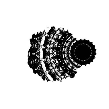 Soyut siyah-beyaz vektör arkaplanı. Çatlak, leke ve noktalarda kirli desenli tek renkli klasik yüzey. Karanlık korku tarzında eski bir duvar.