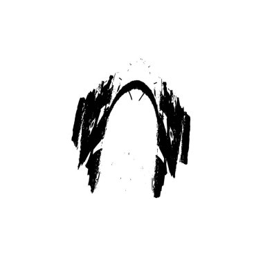 Beyaz arka planda siyah mürekkep fırça sıyrık. 