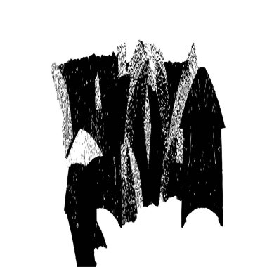 Beyaz arka planda siyah mürekkep fırça sıyrık. 