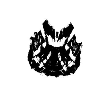 Beyaz arka planda siyah mürekkep fırça sıyrık. 