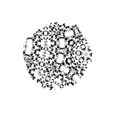 Beyaz arka planda siyah mürekkep fırça sıyrık. 