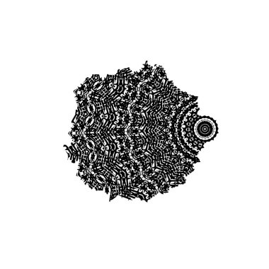 Beyaz arka planda siyah mürekkep fırçası darbesi. vektör illüstrasyonu.